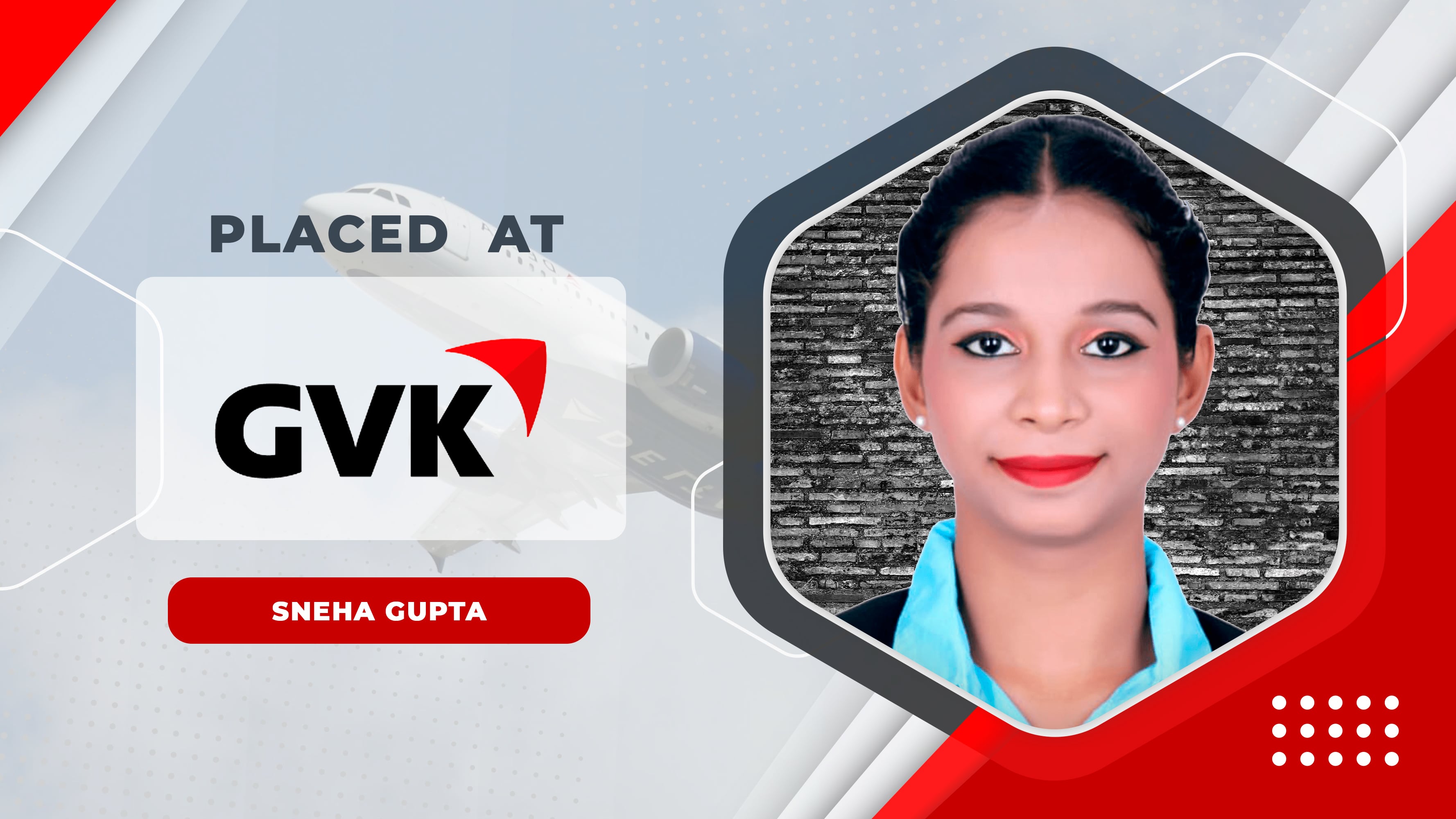 GVK - sneha guptStudents placed by Amigo Academy - Snehaa